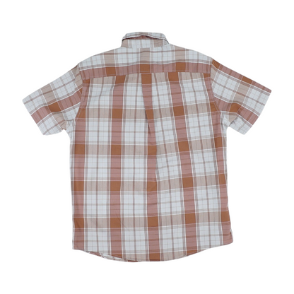 White Check Short Sleeve Button Down