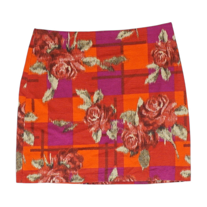 Red Floral Mini Skirt
