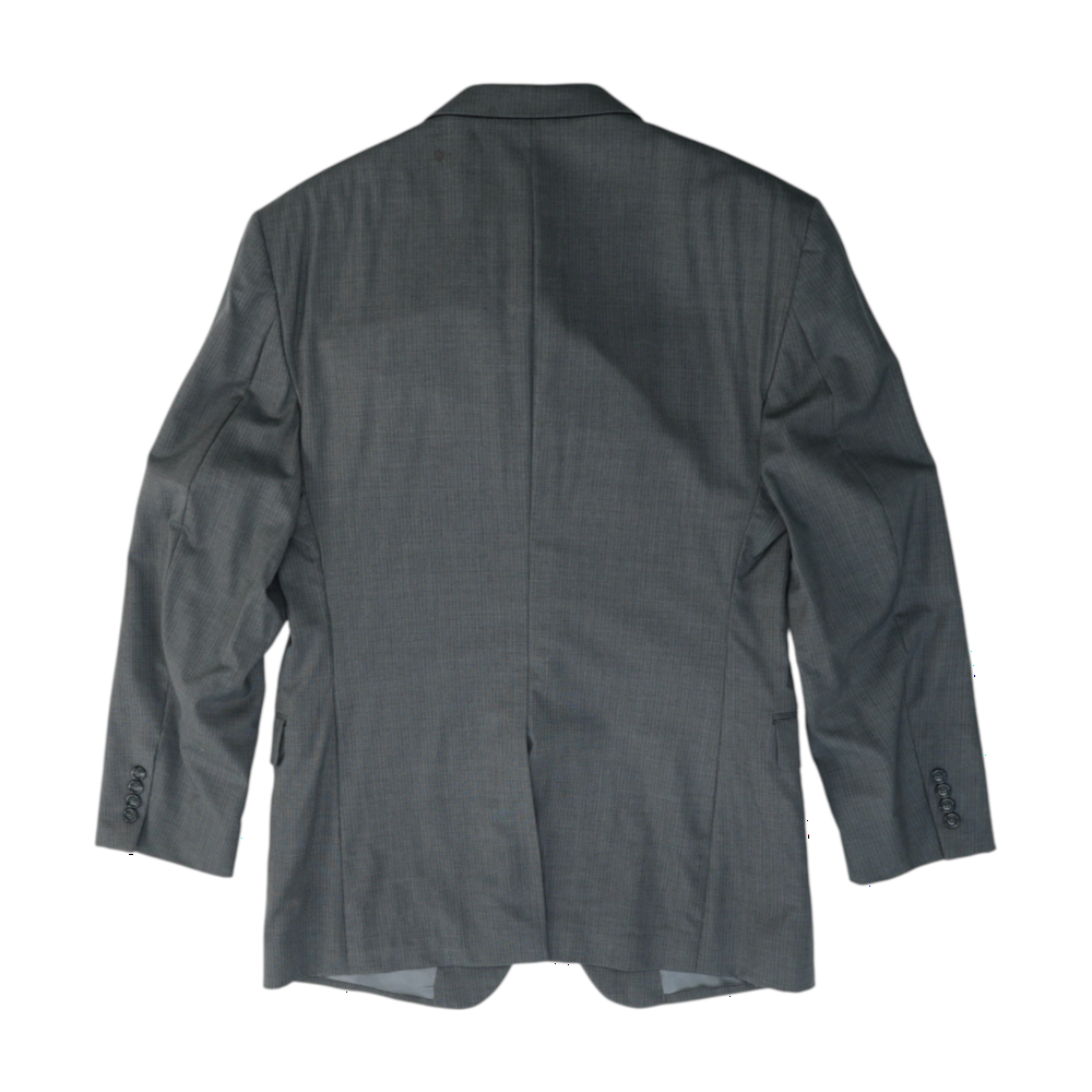 Gray Long Striped Suit Jacket