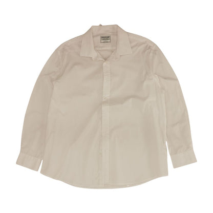 White Solid Long Sleeve Button Down