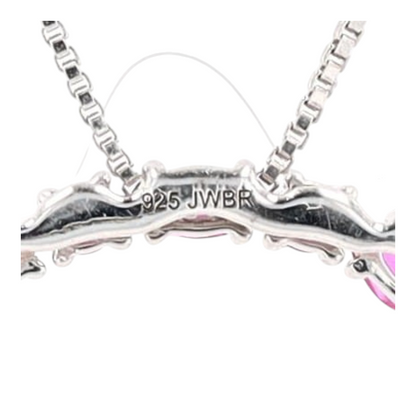Sterling Silver Synthetic Ruby Pendant Necklace