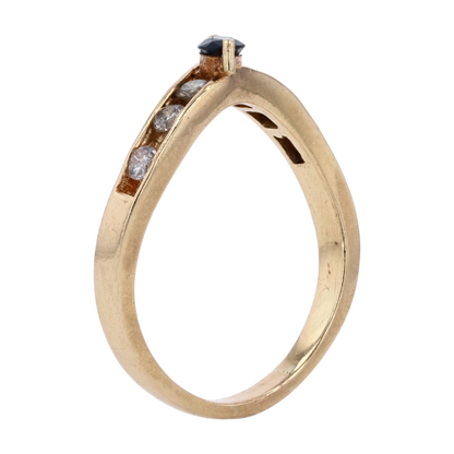 14K Yellow Gold Sapphire Band Ring