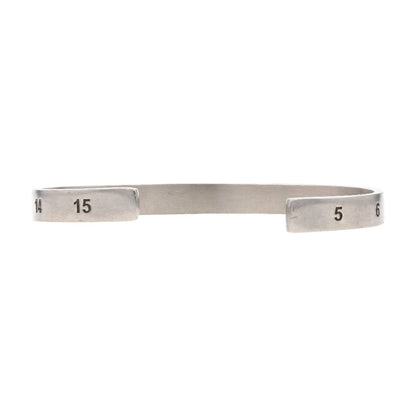 Brushed Sterling Silver Numerical Cuff Bracelet