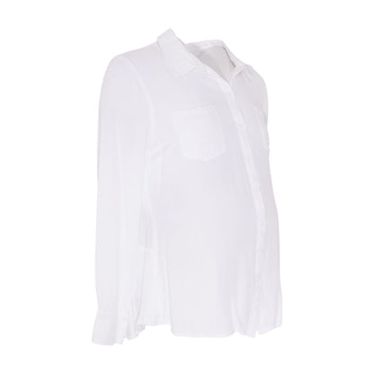 White Maternity Button Down