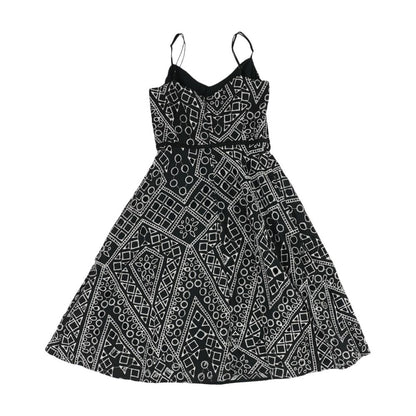 Black Geometric Midi Dress