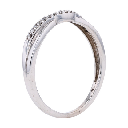 14K White Gold Diamond Band Ring