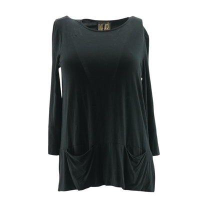Black Solid Midi Dress