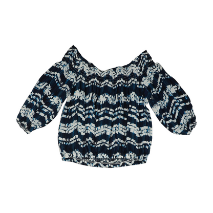 Navy Abstract Blouse