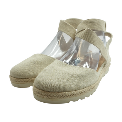 Beige Wedged Sandals