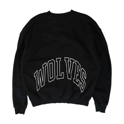 Black Solid Sweatshirt Pullover