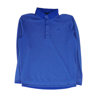 Blue Solid 1/4 Zip Pullover