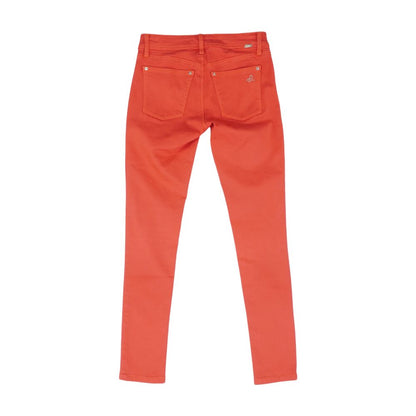 Red Solid Skinny Leg Jeans