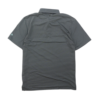 Gray Striped Short Sleeve Polo