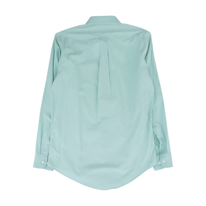 Green Solid Long Sleeve Button Down