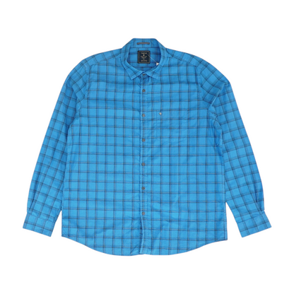 Blue Plaid Long Sleeve Button Down