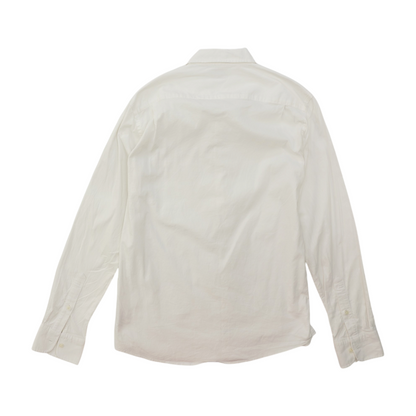 White Solid Long Sleeve Button Down