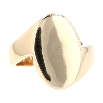 14K Gold Bypass Shank Oval Signet Ring