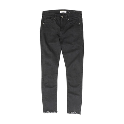 Black Solid Mid Rise Skinny Leg Jeans