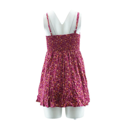 Burgundy Floral Mini Dress
