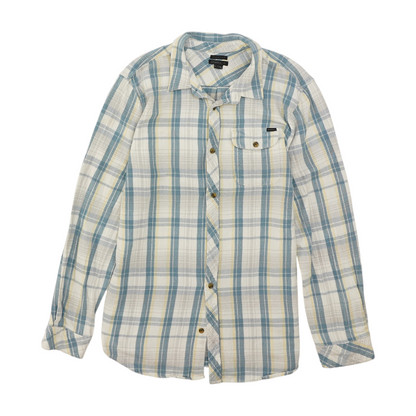 White Plaid Flannel Button Down