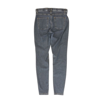 Blue Solid High Rise Skinny Leg Jeans