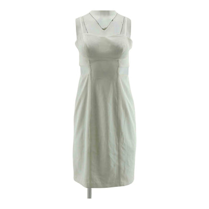 White Solid Midi Dress