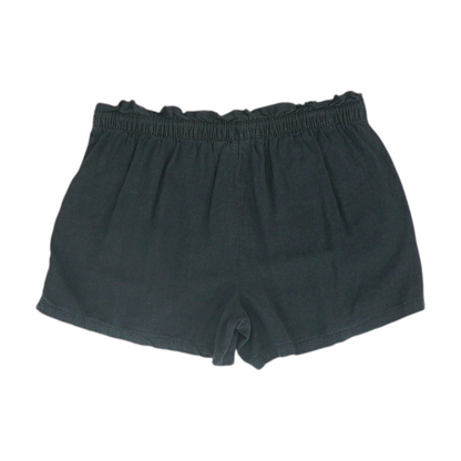 Black Solid Knit Shorts