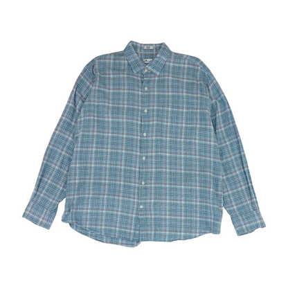 Blue Plaid Long Sleeve Button Down