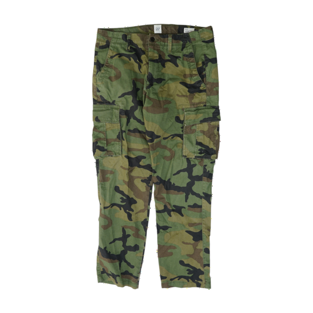 Green Camo Straight Pants