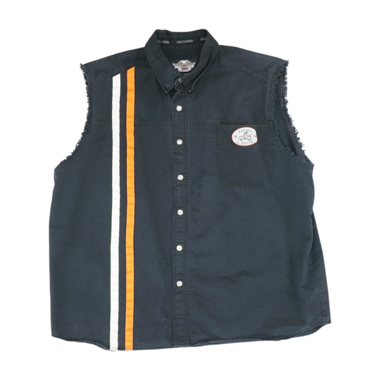 Black Solid Short Sleeve Button Down