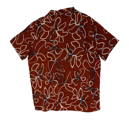 Rust Abstract Short Sleeve Button Down