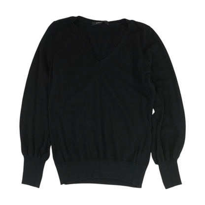 Black Solid Pullover Sweater
