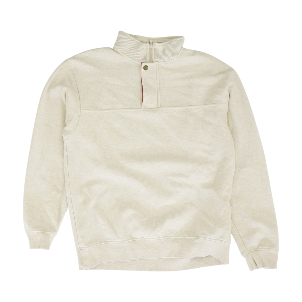 Beige Solid 1/4 Zip Pullover