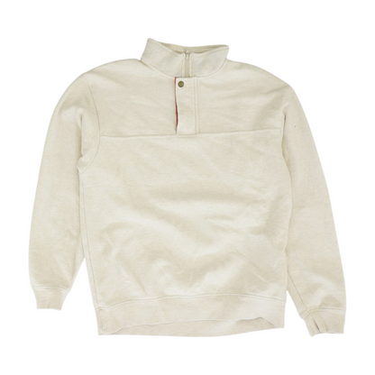 Beige Solid 1/4 Zip Pullover