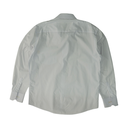 White Solid Long Sleeve Button Down