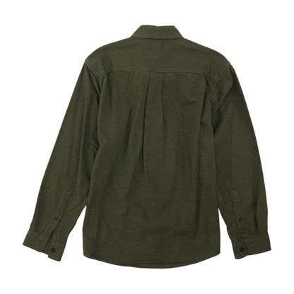 Green Solid Flannel Button Down