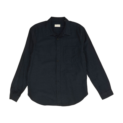 Navy Solid Long Sleeve Button Down