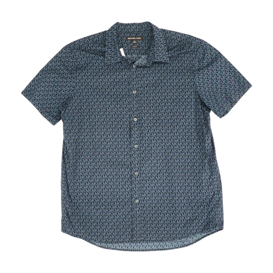 Blue Print Short Sleeve Button Down
