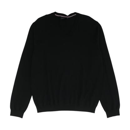 Black Solid Pullover Sweater