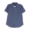 Navy Print Short Sleeve Button Down