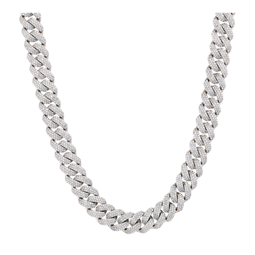 20 ctw 10K White Gold Diamond Statement Necklace