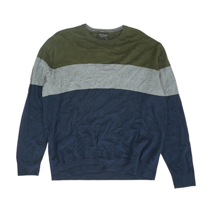 Navy Color Block Pullover Sweater