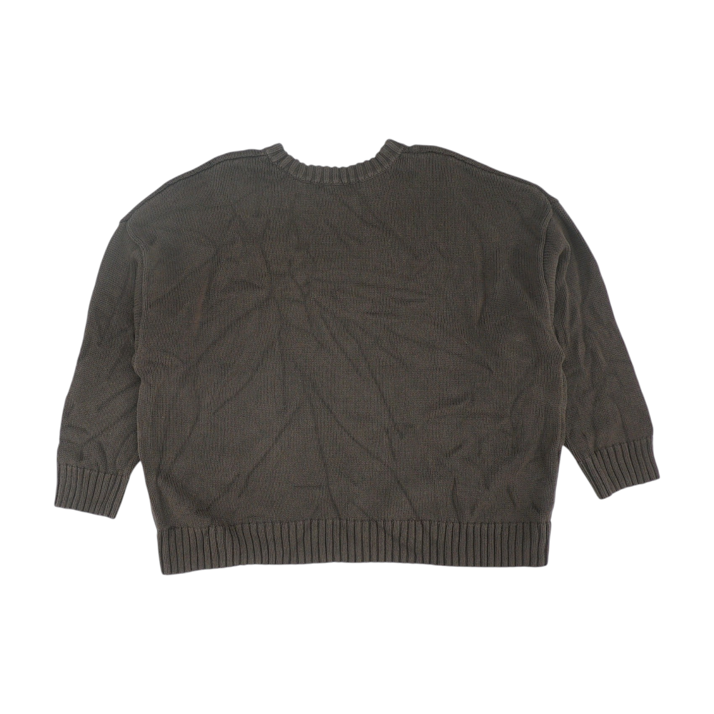 Brown Solid Pullover Sweater