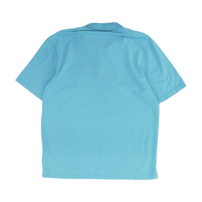 Blue Solid Short Sleeve Polo