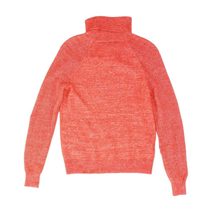 Red Solid Turtleneck Sweater
