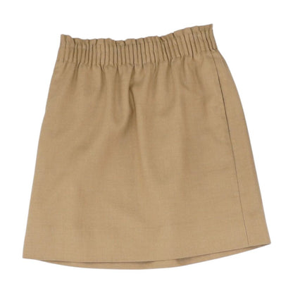 Tan Solid Mini Skirt