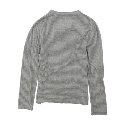 Gray Striped Henley T-Shirt