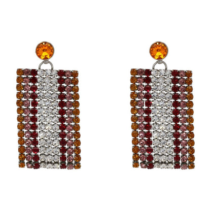 Silver Tone Biannca Crystal Dangle Earrings