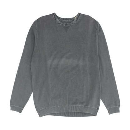 Gray Solid Pullover Sweater