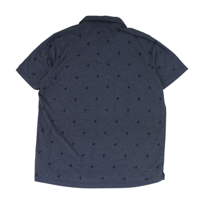 Navy Print Short Sleeve Polo
